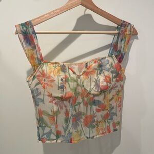 Floral Multicolor Women's Corset Top